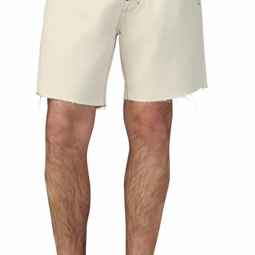 Joes Men’s Raw Hem Drawstring Waist Denim Shorts, Ecru, Size 30, NWT MSRP $198 - Picture 3 of 9
